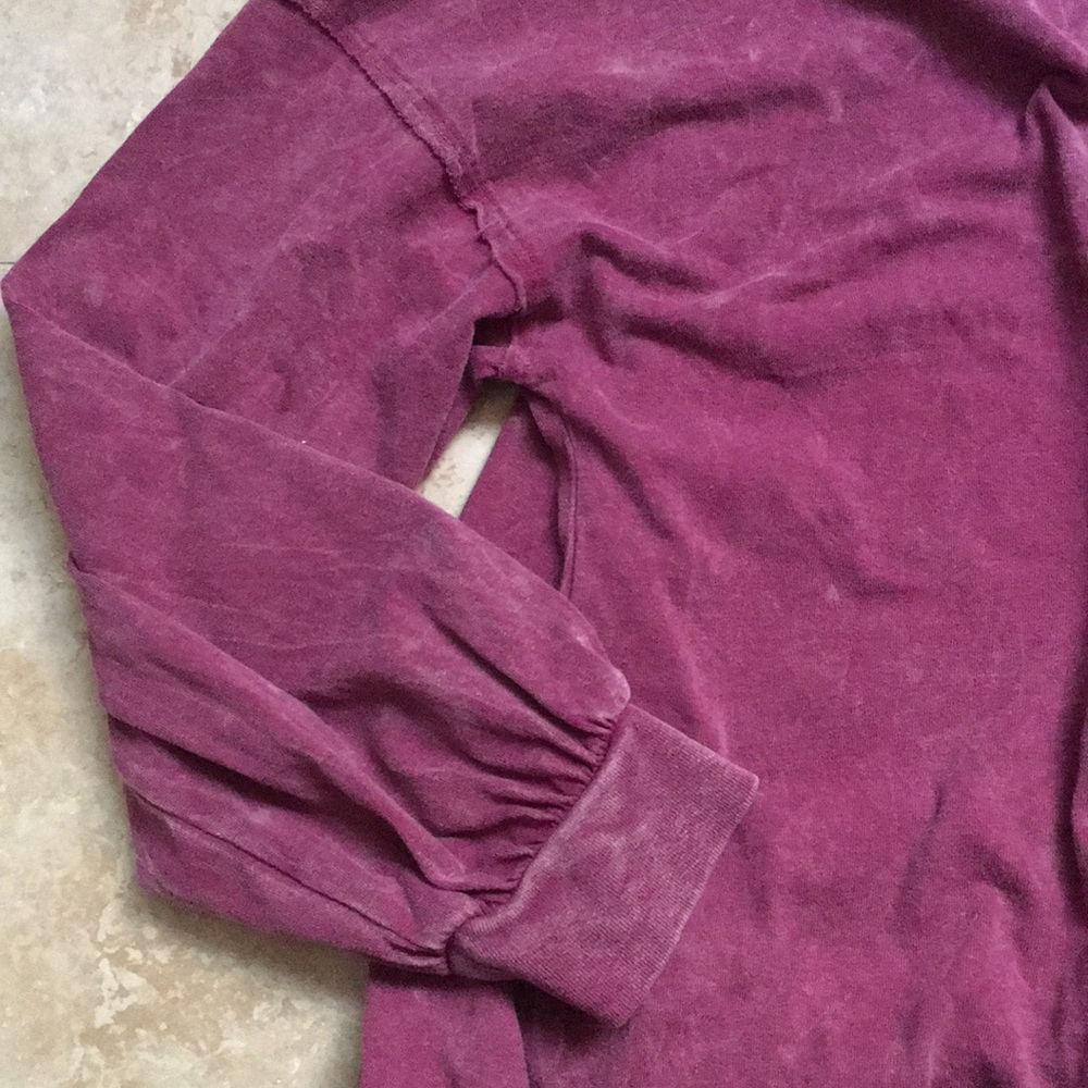 Free People Burgundy Long Sleeve Top - Picture 2 of 2